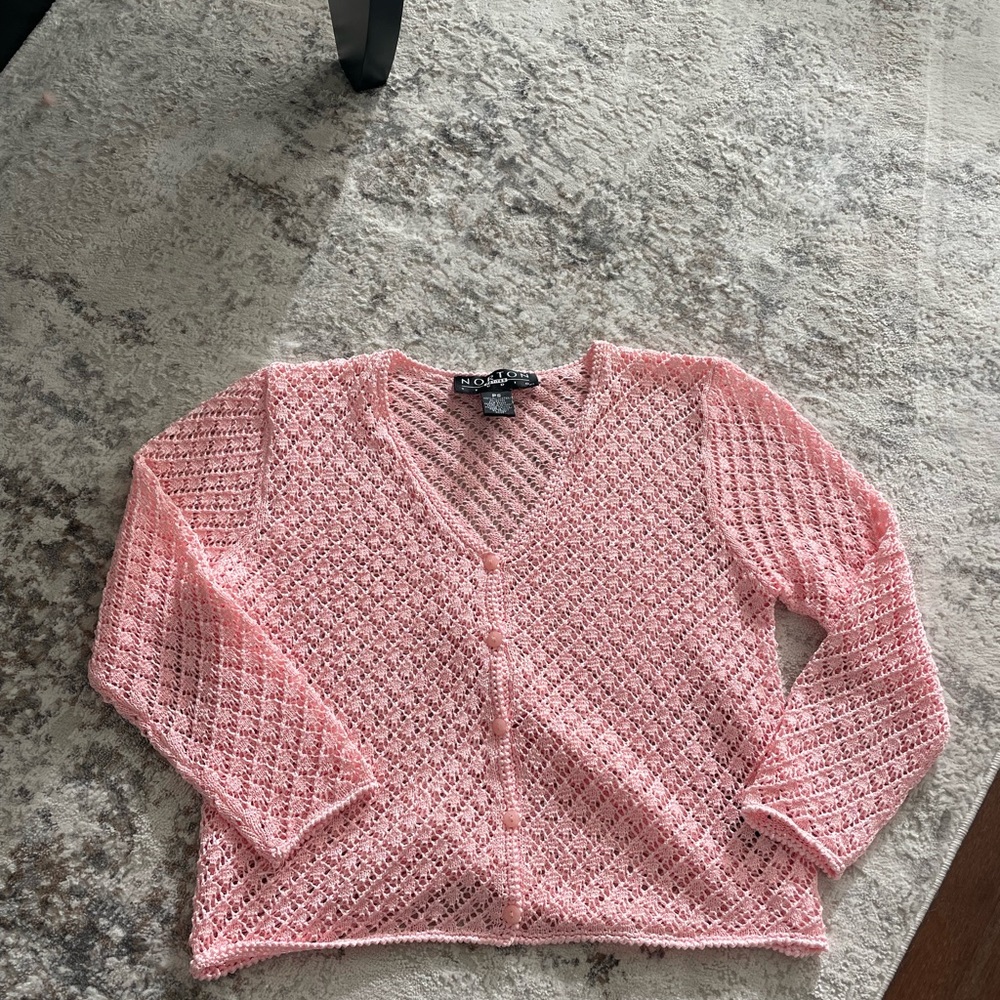 pink cardigan